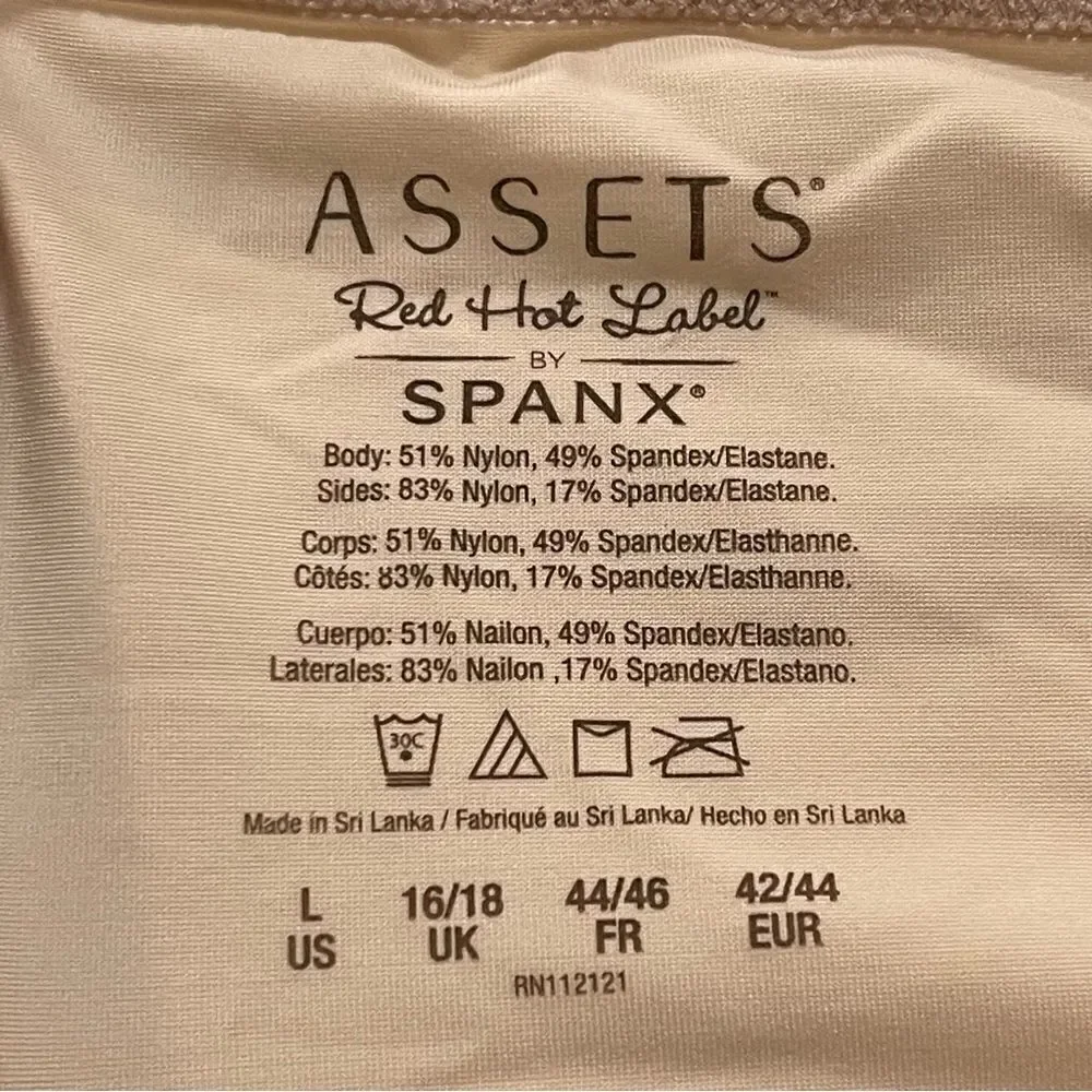 Assets by Spanx Tan/Nude Slip High Waist Polka Dot, Size L
